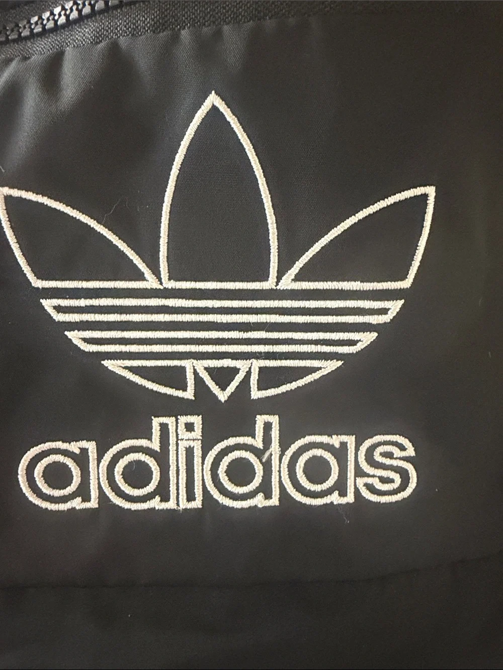 adidas Black Backpack with White Trefoil and Stripes